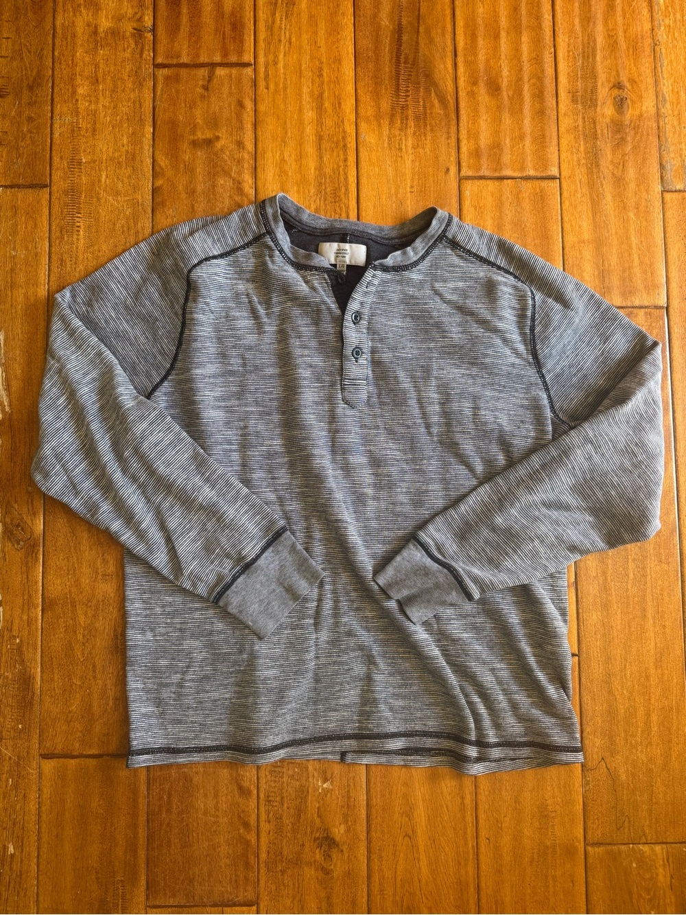 Jack Spade Gray Striped Henley Size Large Basic